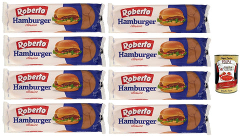 Italian Gourmet E.R. Brötchen Roberto Hamburger Brot, Jede Packung enthält 6 Hamburger Buns, 8x 300g + Italian Gourmet polpa 400g 8032804040014