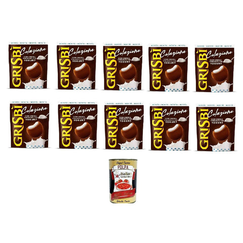 GRISBÌ Colazione con crema allo yogurt gr. 225, gefüllt mit Sahne, zubereitet mit Joghurt 10x225g Original italienisch Gebäck