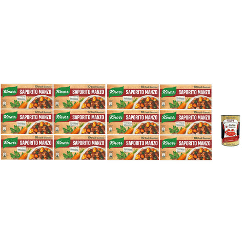 Knorr dado saporito manzo brodo leckeres Rindfleisch Suppenwürfel Brühe 10 pz 12x Original italienisch Feinkost