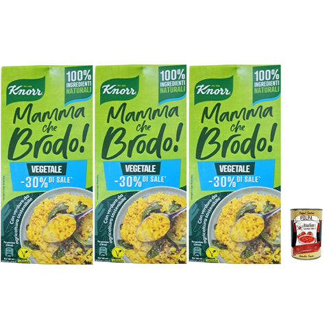 Knor Mamma che Brodo! Vegetale Gemüse - 30% au Salz 1Lt 3x inkl. Italian Gourmet polpa 400g Original italienisch