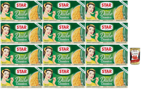 Italian Gourmet E.R. Brühe Star il mio Dado Classico 10 Dadi, Suppenwürfel Brühe klassisch reich an Geschmack, 12x 100 g + Italian Gourmet polpa 400g 8032804040014