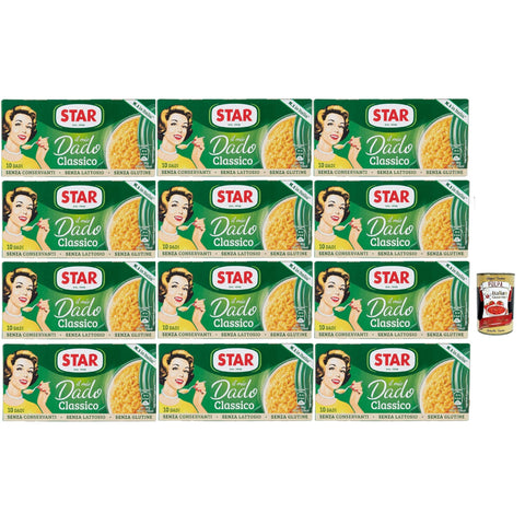Star il mio Dado Classico 10 Dadi, Suppenwürfel Brühe klassisch reich an Geschmack 12x 100 g inkl. Italian Gourmet polpa 400g Original italienisch