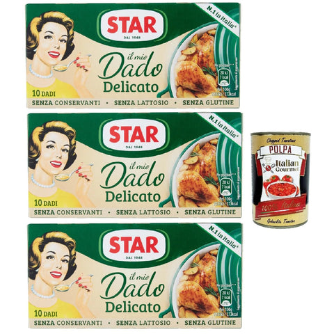 Star il mio Dado Delicato 10 Dadi, Suppenwürfel Brühe empfindlich reich an Geschmack 3x100g Original italienisch Zutat