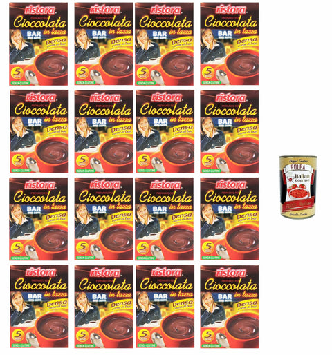 Italian Gourmet E.R. Bubble Tea Ristora Prepatato per cioccolata calda in tazza, Denso come al Bar Zubereitung für heiße Schokolade in der Tasse, dicht wie an der Bar 16x125gr +Italian Gourmet polpa 400g 8032804040014