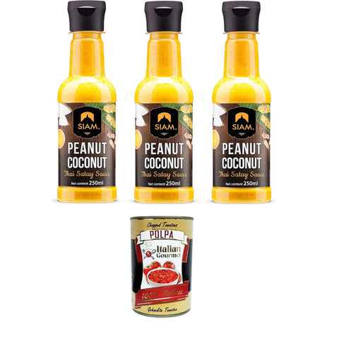 Siam Peanut Coconut Thai Satay Sauce 3x250ml Original italienisch