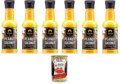 Italian Gourmet E.R. Chilisaucen Siam Peanut Coconut Thai Satay Sauce 6 x 250 ml+ Italian Gourmet polpa 400g 8032804040014