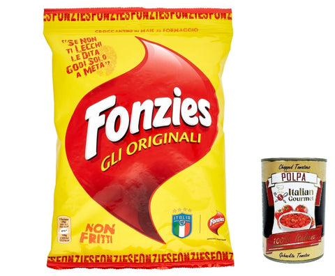 Italian Gourmet E.R. Chips 10x Fonzies Gli Originali Croccantini di Mais al Formaggio, Maissnack mit Käse, Klassic Käsechips chips mit mais italien snack 40g + Italian Gourmet polpa 400g 8032804040014