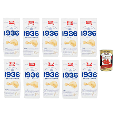 San Carlo 1936 Chips Patatine Kartoffelchips gesalzen Kartoffel chips 10x 150g inkl. Italian Gourmet polpa 400g Original italienisch