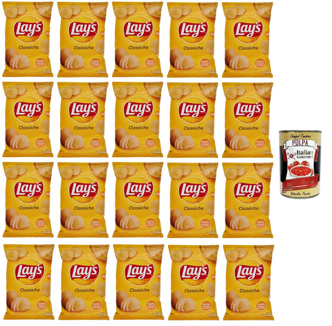 Lays Lay's Classiche Chips Patatine Kartoffelchips gesalzen Kartoffel chips 20x 145g inkl. Italian Gourmet Polpa di Pomodoro 400g Dose Original italienisch