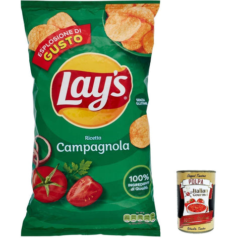 Lays Lay's Campagnola Chips Patatine Kartoffelchips gesalzen 133g Kartoffel chips 24x Original italienisch inkl. Italian Gourmet Polpa 400g