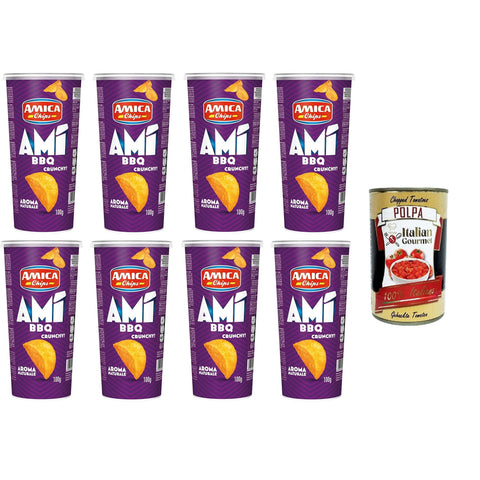 Amica chips AMI' Crunchy BBQ 8x 100gr inkl. Italian Gourmet polpa 400g Original italienisch