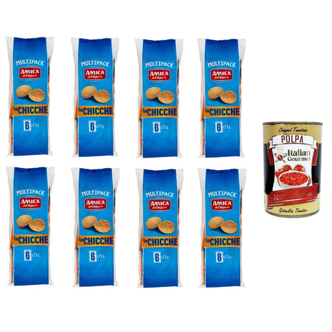 Amica chips le chicche Multipack 8x150gr Packung mit 6 Beuteln à 25 g Original italienisch inkl. Italian Gourmet Polpa di Pomodoro 400g