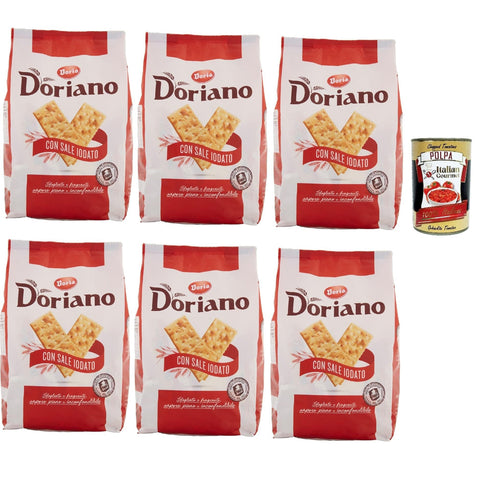 Doria Cracker Doriano con Sale Iodato, Crackers salati Salzgebäck gesalzen kekse gebäck 6x 700 g Original italienisch inkl. Italian Gourmet Polpa 400g