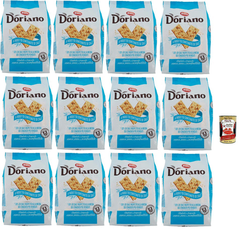 Doria Doriano Crackers a basso contenuto di sale, ohne Salzkörner Salzgebäck gesalzen kekse, 12x 700 g Original italienisch inkl. Italian Gourmet Polpa 400g