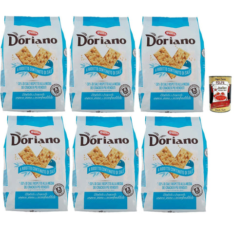 Doria Doriano Crackers a basso contenuto di sale, ohne Salzkörner Salzgebäck gesalzen kekse 6x 700 g inkl. Italian Gourmet polpa 400g Original italienisch