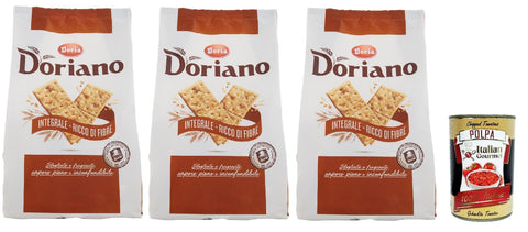 Doria Doriano Crackers Integrali Vollkorn Salzgebäck gesalzen kekse 3x 700 g inkl. Italian Gourmet polpa 400g Original italienisch