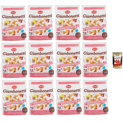 Doria Giambonetti Prosciutto, Herzhafter, im Ofen gebackener Schinkengeschmack, 12x 320 g Original italienisch inkl. Italian Gourmet Polpa 400g