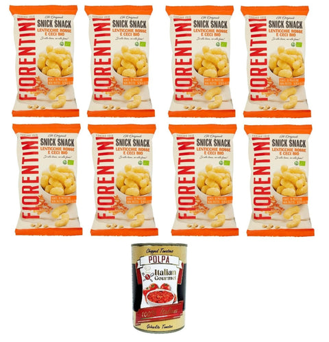 Fiorentini the Originals Snick Snack Lenticchie Rosse e Ceci Rote Linsen und Kichererbsen 8 x 45 g inkl. Italian Gourmet polpa 400g Original italienisch