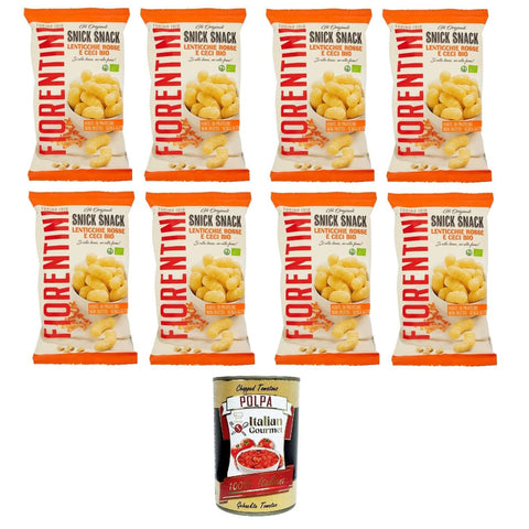 Fiorentini the Originals Snick Snack Lenticchie Rosse e Ceci Rote Linsen und Kichererbsen 8 x 45 g inkl. Italian Gourmet polpa 400g Original italienisch