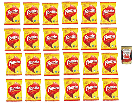 Fonzies knusprige Mais - Snack mit Käse - Geschmack 24er Pack ( Packung) 24x100g inkl. Italian Gourmet polpa 400g Original italienisch