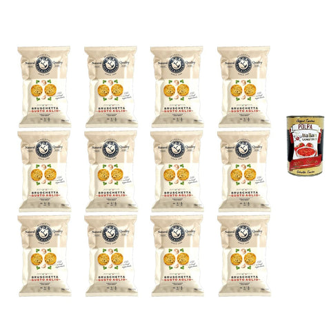 Fox Bruschette Fox, Bruschette Aglio "Chef Gourmet", Snack Bruschetta zum Knoblauch, Der traditionelle Knoblauch Bruschetta für Ihren Aperitif 12x 150g inkl. Italian Gourmet polpa 400g Original italienisch