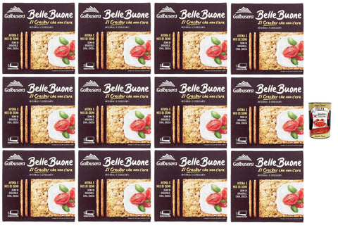 Galbusera BELLEBUONE, Cracker mit Hafer und Sonnenblumenkernen, Chia und Kürbis 12x200g Original italienisch Snack