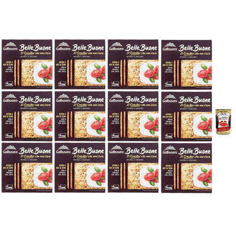 Galbusera BELLEBUONE, Cracker mit Hafer und Sonnenblumenkernen, Chia und Kürbis 12x200g Original italienisch Snack