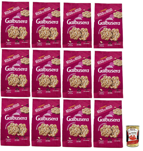 Italian Gourmet E.R. Chips Galbusera RisosuRiso panetti con riso Venere, riso integrale soffiato e semi di papavero, crackers mit Venus -Reis, Puffs Full Rice und Mohnsamen, 12x 200g + Italian Gourmet polpa 400g 8032804040014