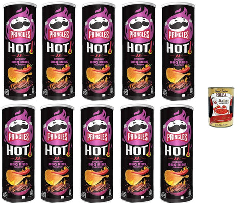 Italian Gourmet E.R. Chips HOT Smokin' BBQ Ribs Flavour 10x 160gr + Italian Gourmet polpa 400g 8032804040014
