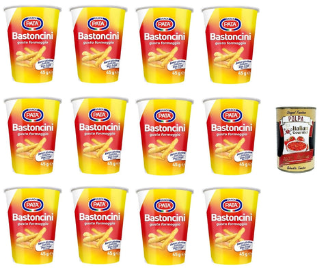 Italian Gourmet E.R. Chips Pata Bastoncini Gusto Formaggio Sticks mit Käsegeschmack 12x 45gr + Italian Gourmet Polpa 400g 8003000127519