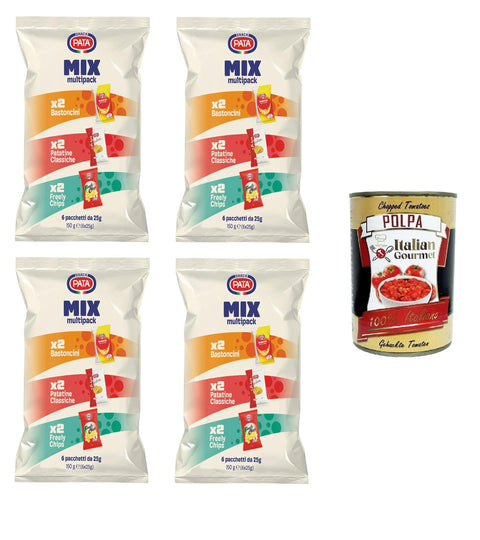 Italian Gourmet E.R. Chips Pata Flowpack Mix: Die Klassiker – Sticks – Freely Chips 4x 150gr + Italian Gourmet polpa 400g 8032804040014