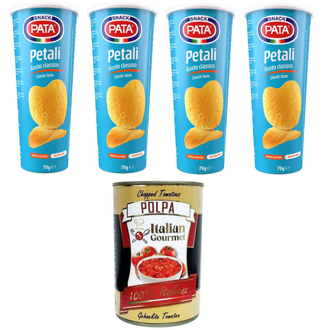 Pata Petali gusto classico Blütenblätter mit klassischem Geschmack 4x 70gr inkl. Italian Gourmet polpa 400g Original italienisch