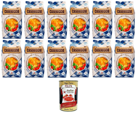 Salati Preziosi Casereccia Pomodoro e Basilico, patatine al gusto di Pomodoro e Basilico Chips mit Tomate und Basilikum 12x135gr inkl. Italian Gourmet pelati 400gr Original italienisch
