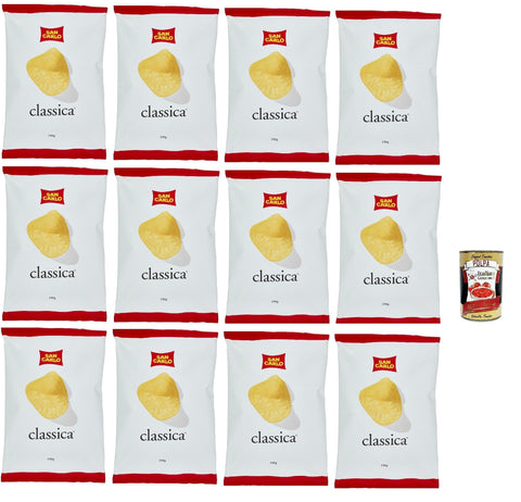Italian Gourmet E.R. Chips San Carlo Classica Chips Patatine Kartoffelchips gesalzen 12x 190g Kartoffel chips + Italian Gourmet polpa 400g 8032804040014