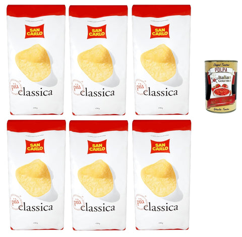 Italian Gourmet E.R. Chips San Carlo Classica Chips Patatine Kartoffelchips gesalzen 6x 450g Kartoffel chips + Italian Gourmet polpa 400g 8032804040014