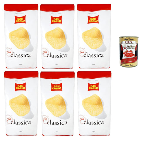 San Carlo Classica Chips Patatine Kartoffelchips gesalzen Kartoffel chips 6x450g Original italienisch Snack