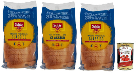 Italian Gourmet E.R. Chips Schär Classico del Mastro Panettiere, Gluten -freies Weißbrot. Speziell für Menschen formuliert gegenüber Gluten, 3x 330 g 8032804040014