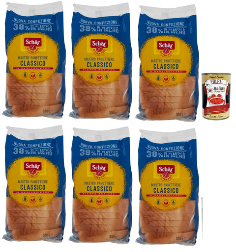 Italian Gourmet E.R. Chips Schär Classico del Mastro Panettiere, Gluten -freies Weißbrot. Speziell für Menschen formuliert gegenüber Gluten, 6x 330 g 8032804040014