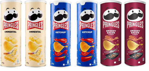 Italian Gourmet E.R. Chips Testpaket Pringles 2x Ketchup + 2x Pringles Emmenthal Emmental 175g 2x Smokey Bacon 175g in der praktischen Dose knackige Chip + Italian Gourmet polpa 400g 5053990162765
