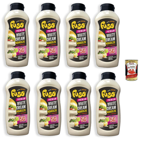 FUSO Formaggio White Cream in Squeeze, Weiß Creme Käse, burger sauce, Cheese sauce, 8x 950 g Original italienisch inkl. Italian Gourmet Polpa 400g