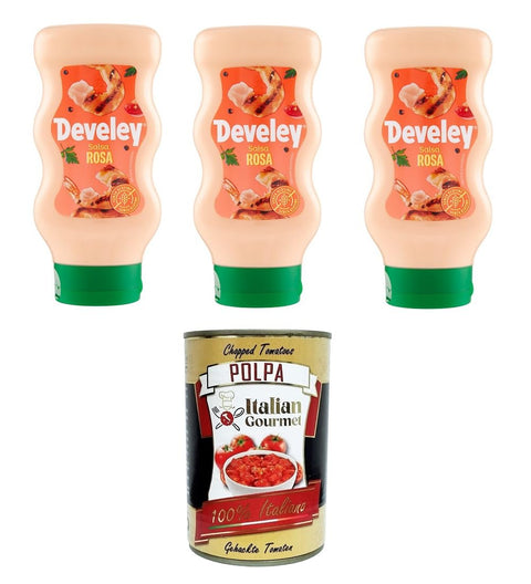 Italian Gourmet E.R. Cocktailsaucen Salsa Rosa Soße Squeeze 3x 410ml + Italian Gourmet polpa 400g 8032804040014