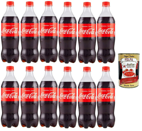 Italian Gourmet E.R. Cola original Pet flasche EINWEG, kohlensäurehaltiges Getränk 12x 66cl Softdrink + Italian gourmet polpa 400g 8032804040014