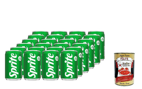 Italian Gourmet E.R. Cola Sprite spritziges Erfrischungsgetränk mit fruchtigem Geschmack aus Limetten und Zitronen - erfrischender Softdrink in Einweg mini Dosen (24 x 150 ml) + Italian Gourmet polpa 400g 8032804040014