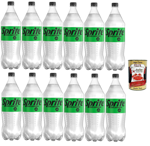 Italian Gourmet E.R. Cola Sprite Zero – 12x 1.5 L, Gusto Lemon-lime, Zero Zucker und zero Kalorien, 100% recycelbares Haustier, natürlich erfrischende Geschmack, funkelnde Erfrischungsgetränk + Italian Gourmet polpa 400g 8032804040014