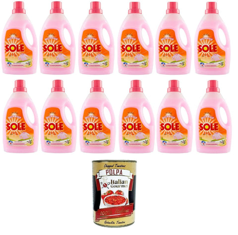 Italian Gourmet E.R. Color- & Feinwäsche Sole Klassisches Waschmaschinenwaschmittel für empfindliche Kleidung mit Patchouliöl 12x 1lt+ Italian Gourmet Polpa di Pomodoro 400g 8032804040014