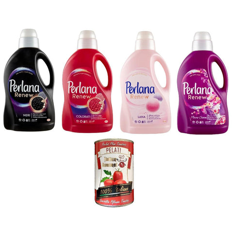 Perlana Testpaket Perlana Renew 1x Renew Black 1x Renew Rosa 1x Renew Color 1x Renew Flower Charm inkl. Italian Gourmet pelati 400gr Original italienisch
