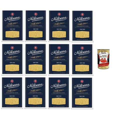 La Molisana Cous Cous Steingeschälter Weizen N°621 12 x 500gr Original italienisch inkl. Italian Gourmet Polpa 400g