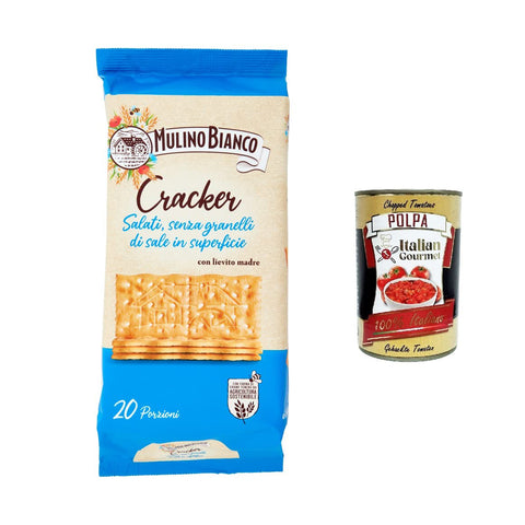 Mulino Bianco ungesalzene Cracker mit nachhaltigem Mehl 6x 500 g inkl. Italian Gourmet polpa 400g Original italienisch