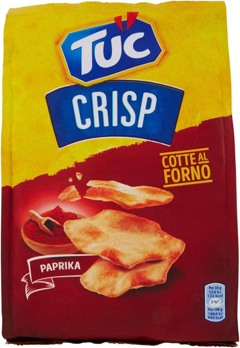 Tuc Crisp Paprika Im Ofen kross gebackene Cracker mit Paprika Geschmack 100g 6x Original italienisch