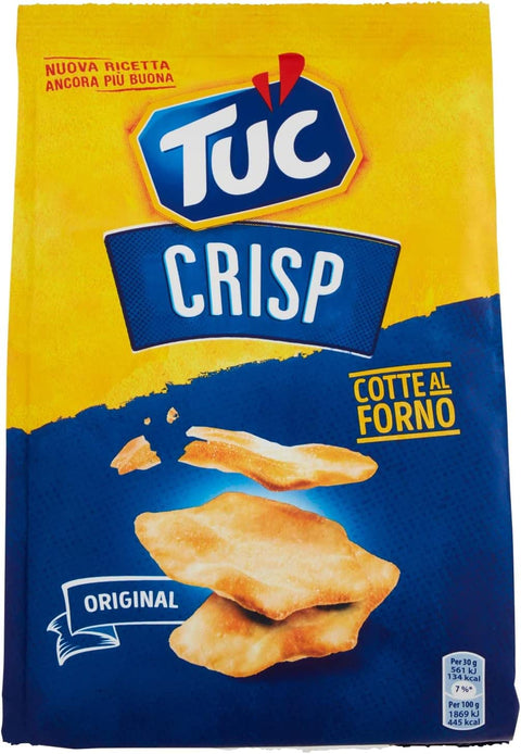 Tuc Crisp Salzgebäck Crackers Gebacken gesalzen Meersalz 100g 6x Original italienisch inkl. Italian Gourmet Polpa 400g